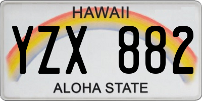 HI license plate YZX882