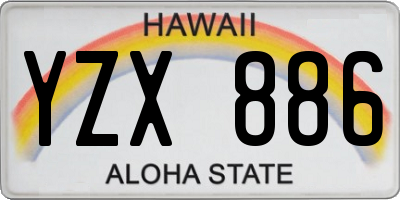 HI license plate YZX886
