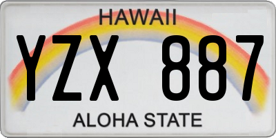 HI license plate YZX887