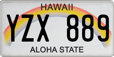 HI license plate YZX889