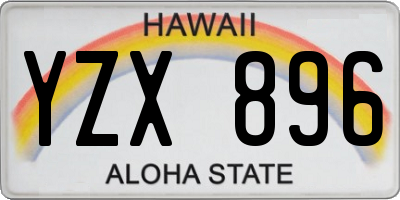 HI license plate YZX896
