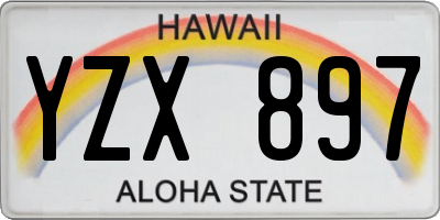 HI license plate YZX897