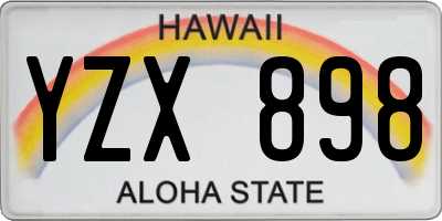 HI license plate YZX898