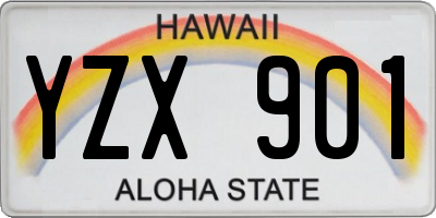 HI license plate YZX901