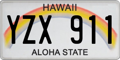 HI license plate YZX911