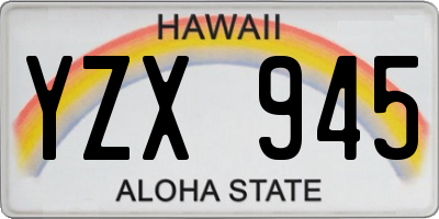HI license plate YZX945