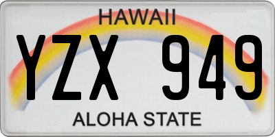 HI license plate YZX949