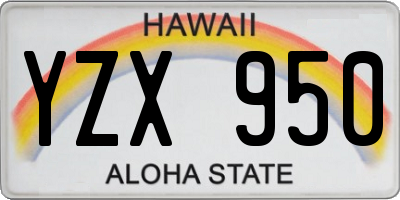 HI license plate YZX950