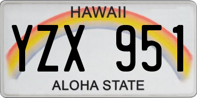 HI license plate YZX951