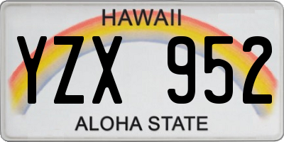 HI license plate YZX952
