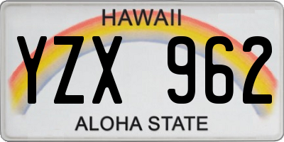 HI license plate YZX962