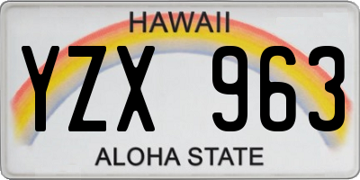 HI license plate YZX963