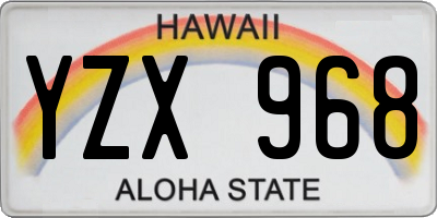 HI license plate YZX968