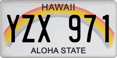 HI license plate YZX971