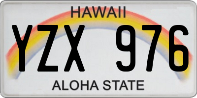 HI license plate YZX976