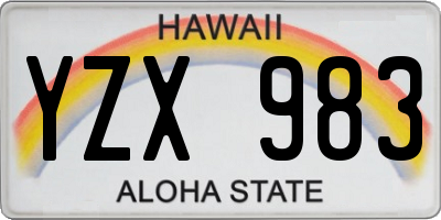 HI license plate YZX983