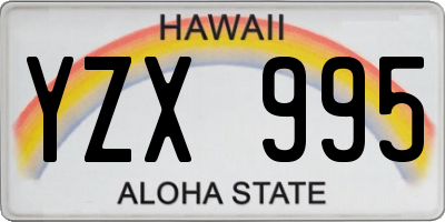 HI license plate YZX995