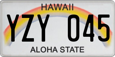 HI license plate YZY045