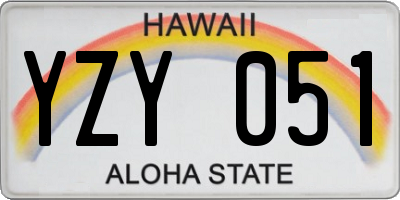 HI license plate YZY051