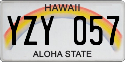 HI license plate YZY057