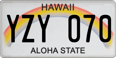 HI license plate YZY070