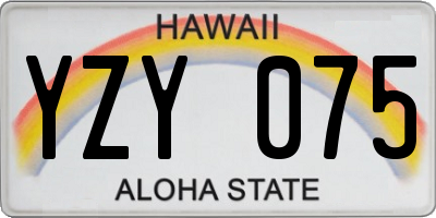 HI license plate YZY075