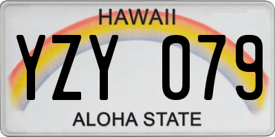 HI license plate YZY079