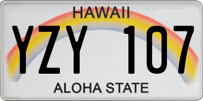 HI license plate YZY107