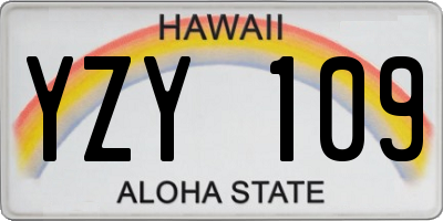 HI license plate YZY109