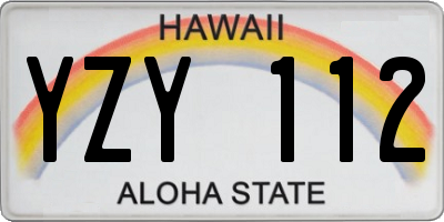 HI license plate YZY112