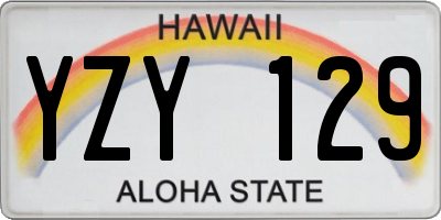 HI license plate YZY129