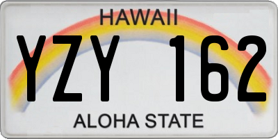 HI license plate YZY162