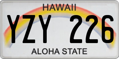 HI license plate YZY226