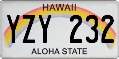 HI license plate YZY232