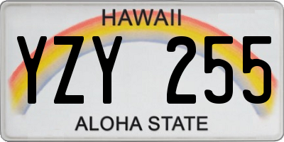 HI license plate YZY255