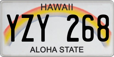 HI license plate YZY268