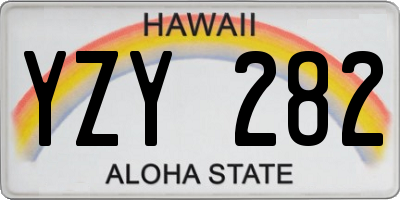 HI license plate YZY282
