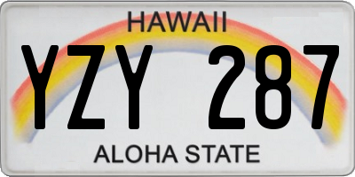 HI license plate YZY287