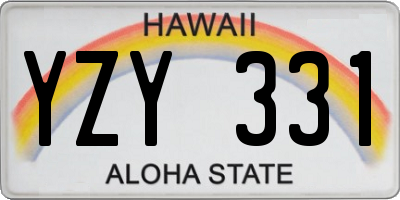 HI license plate YZY331