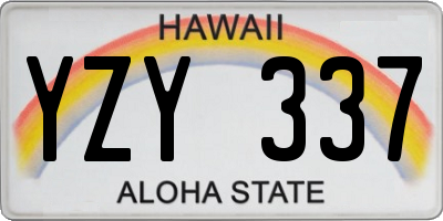 HI license plate YZY337