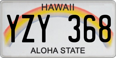 HI license plate YZY368