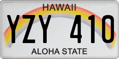 HI license plate YZY410