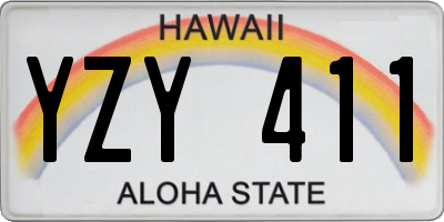 HI license plate YZY411