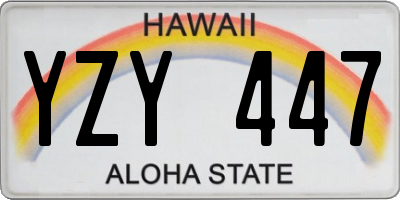 HI license plate YZY447