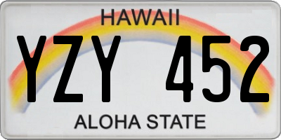 HI license plate YZY452