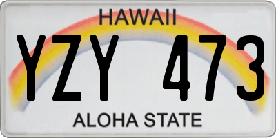 HI license plate YZY473