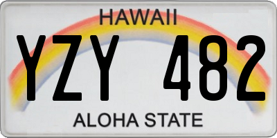 HI license plate YZY482