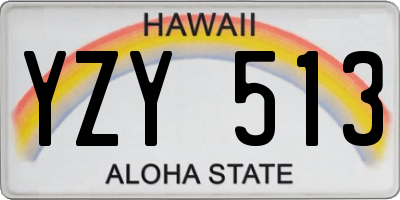 HI license plate YZY513