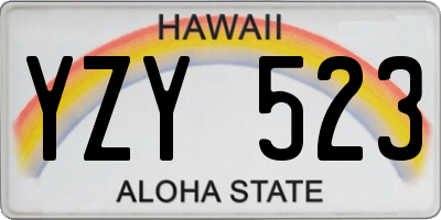 HI license plate YZY523