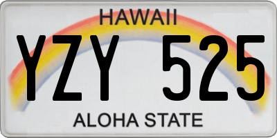 HI license plate YZY525